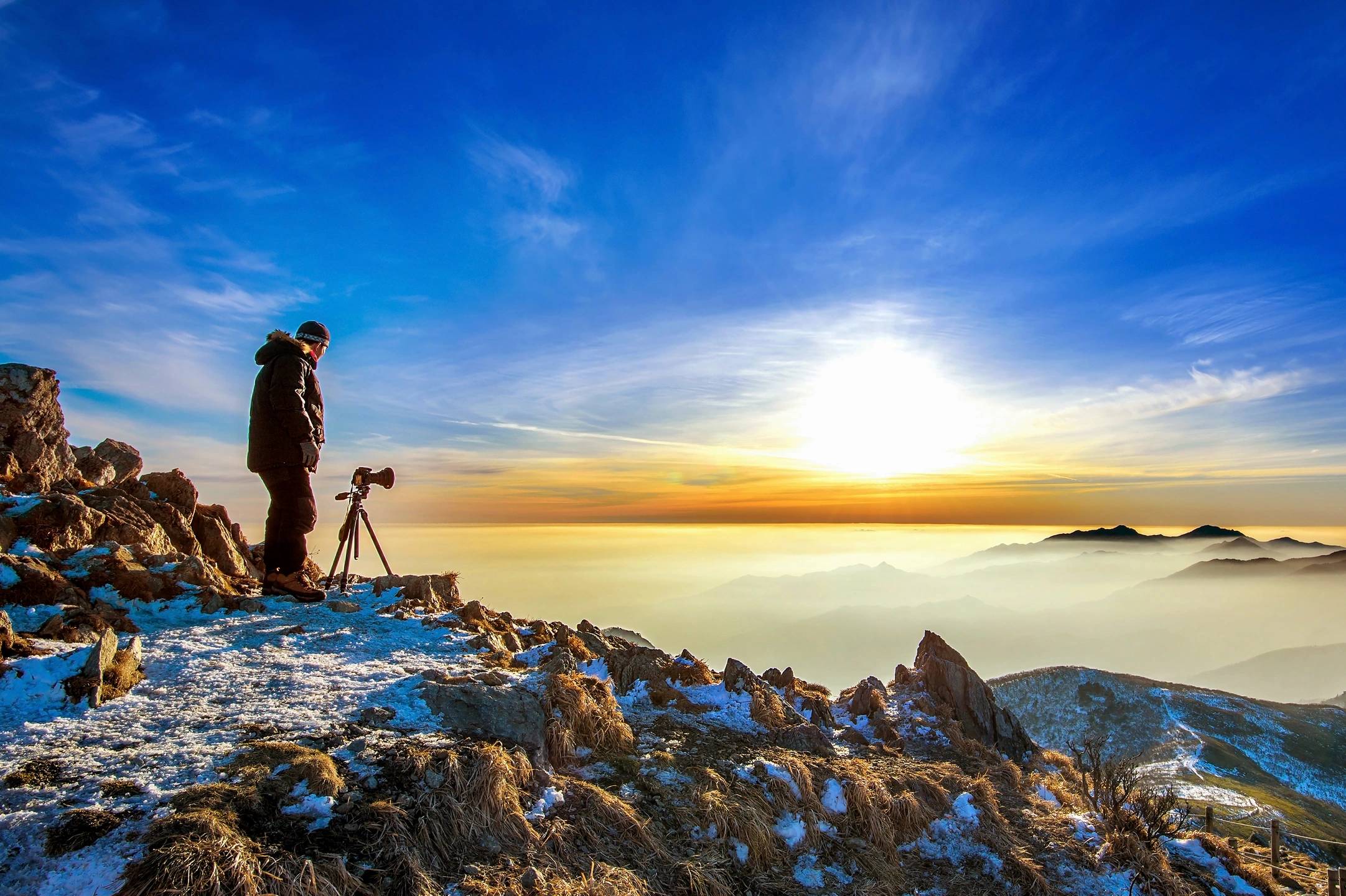 Mountain view at sunrise